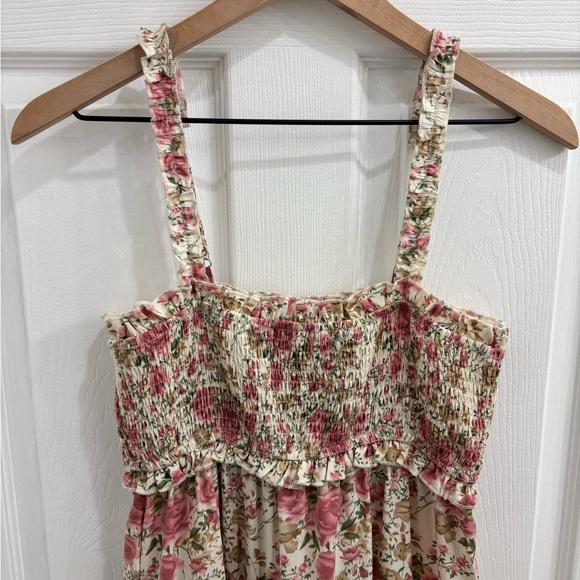 Altar’d State Floral Tiered Maxi Dress with Lace Trim - Picture 2 of 7